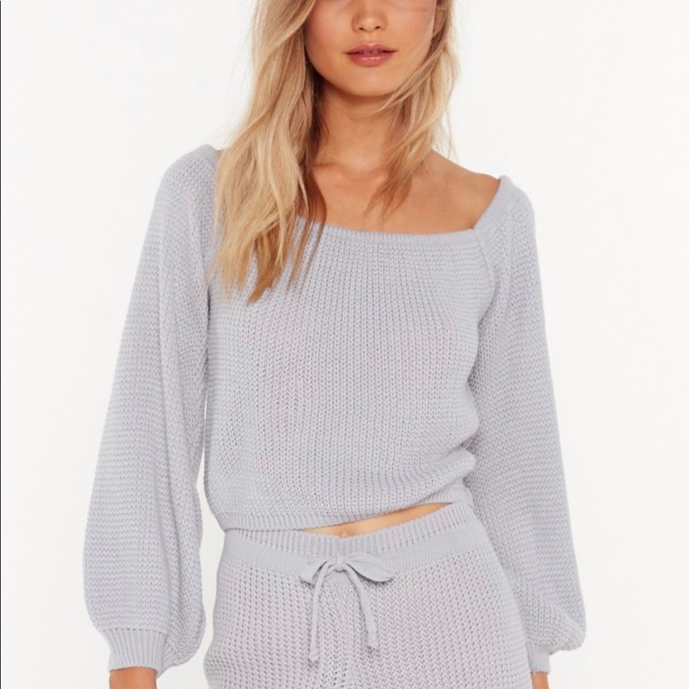 Nasty Gal Cropped Knit Sweater